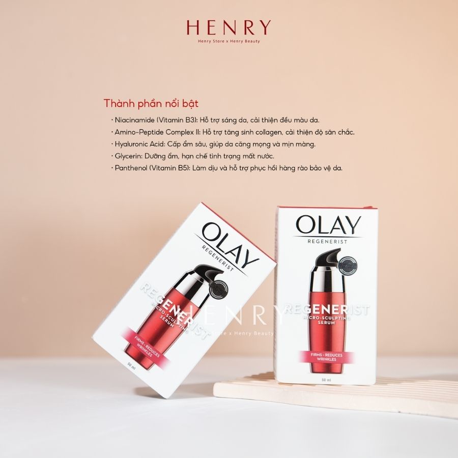 Serum Olay Regenerist Micro-Sculpting Super Serum 50ml – Dưỡng Ẩm, Hỗ Trợ Săn Chắc & Cải Thiện Dấu Hiệu Lão Hóa