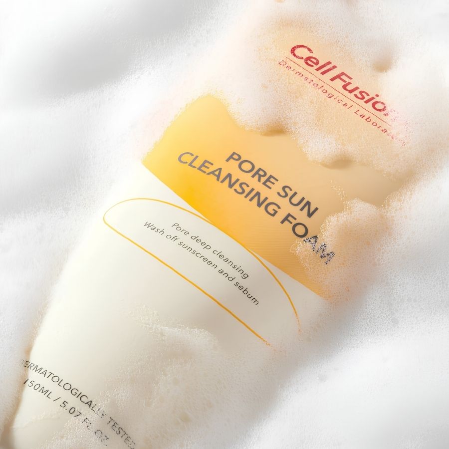 [ Hàng Công ty] Sữa Rửa Mặt Dưỡng Sáng Cell Fusion C Pore Sun Cleanser 150ml - Làm Sạch Sâu, Hỗ Trợ Giảm Thâm & Dưỡng Da Rạng Rỡ