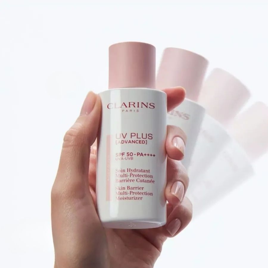 Kem Chống Nắng Clarins UV Plus Rosy Glow SPF50/PA++++ 50ml - Nâng Tone Hồng Tự Nhiên, Bảo Vệ Da Toàn Diện