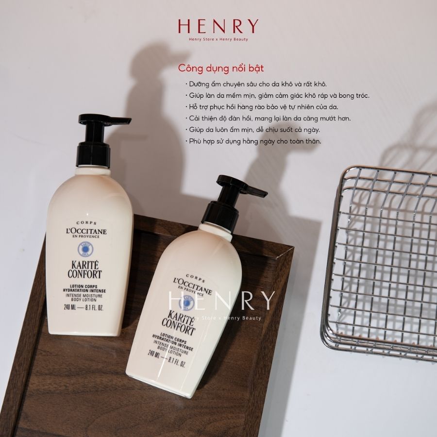 Sữa Dưỡng Thể L'Occitane Shea Ultra Rich Body Lotion 240ml Nuôi Dưỡng, Cấp Ẩm Suốt 48 Giờ Cho Làn Da Khô Ráp