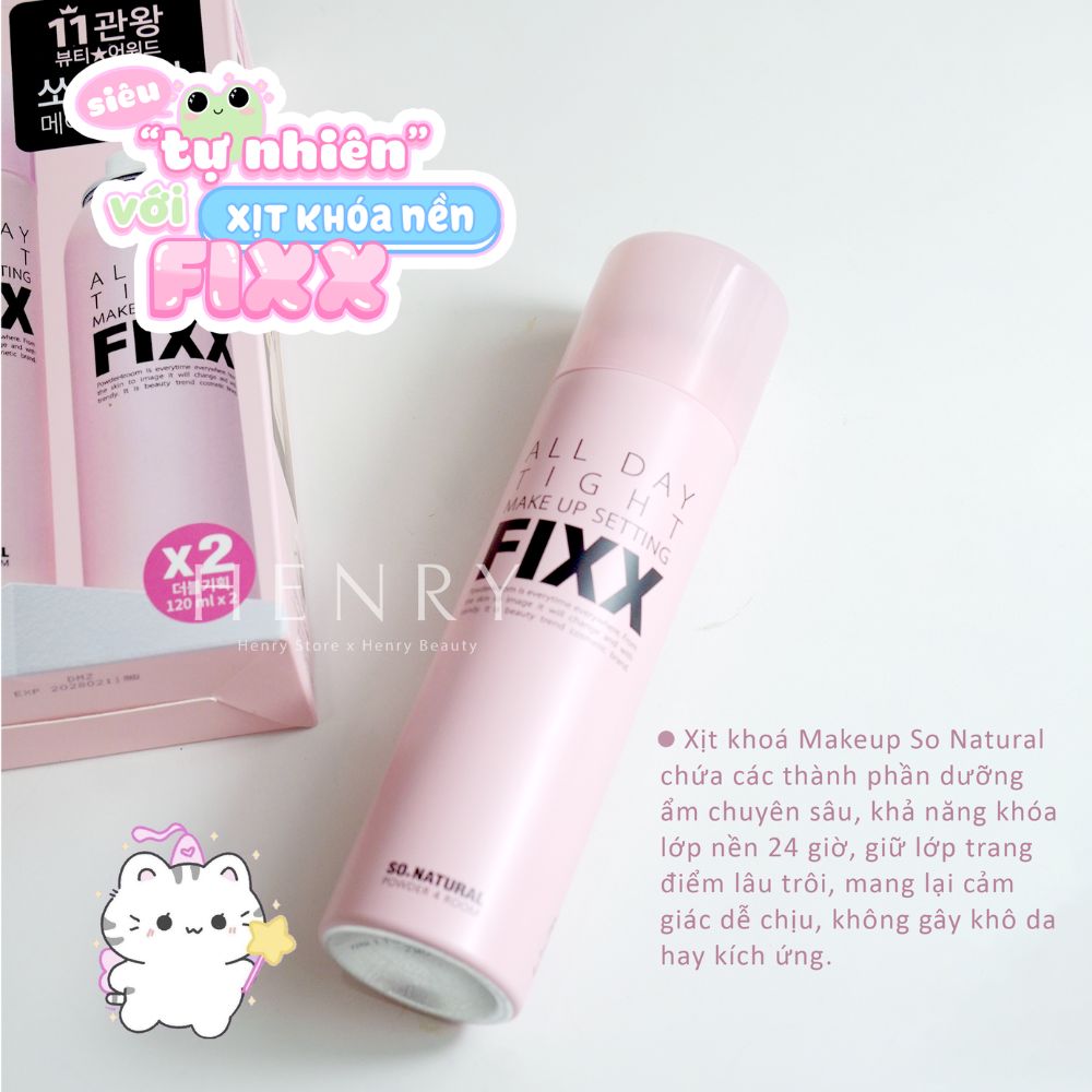 Xịt Khoá Nền So Natural All Day Tight Fixx 75ml Giữ Lớp Trang Điểm Bền Màu, Lâu Trôi