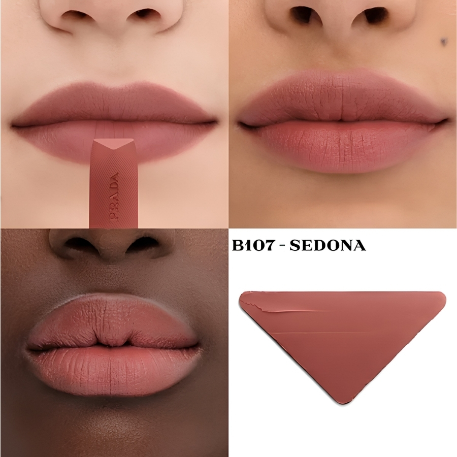 Son Prada Monochrome Soft Matte Lipstick B107 Sedona Hồng Đất 3.8g – Thanh Lịch, Nữ Tính Và Cuốn Hút