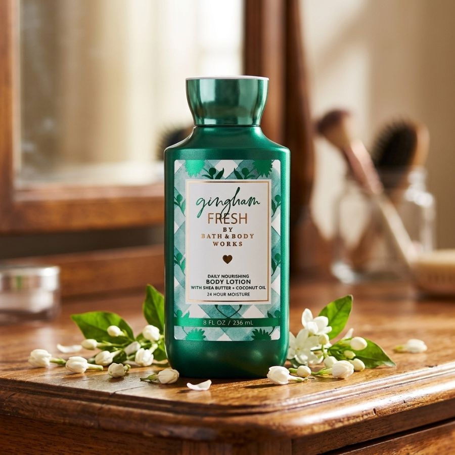 Sữa Dưỡng Thể Hương Nước Hoa Bath & Body Works Gingham Fresh 236ml Hương Hoa Nhài & Quả Lê Tươi Mát, Thanh Khiết