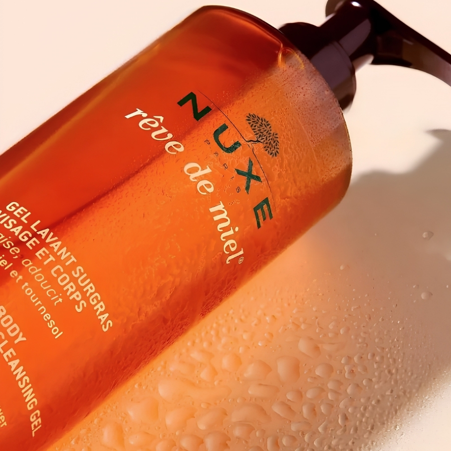 NUXE Rêve de Miel Face and Body Ultra-Rich Cleansing Gel 400ml – Gel Rửa Mặt & Tắm Toàn Thân Cho Da Khô, Nhạy Cảm