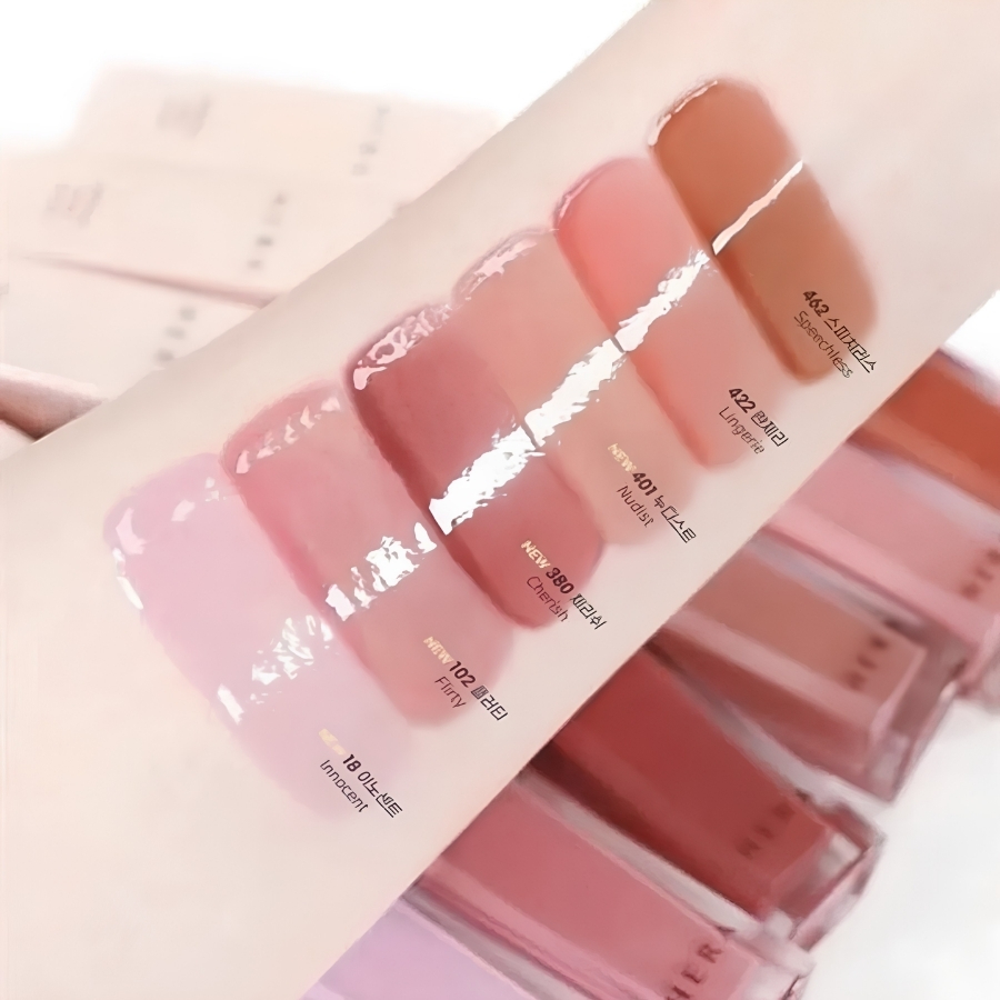 Son Bóng Hera Sensual Nude Gloss 380 Cherish 5g – Đỏ Cherry Tươi Tắn, Căng Bóng Tự Nhiên