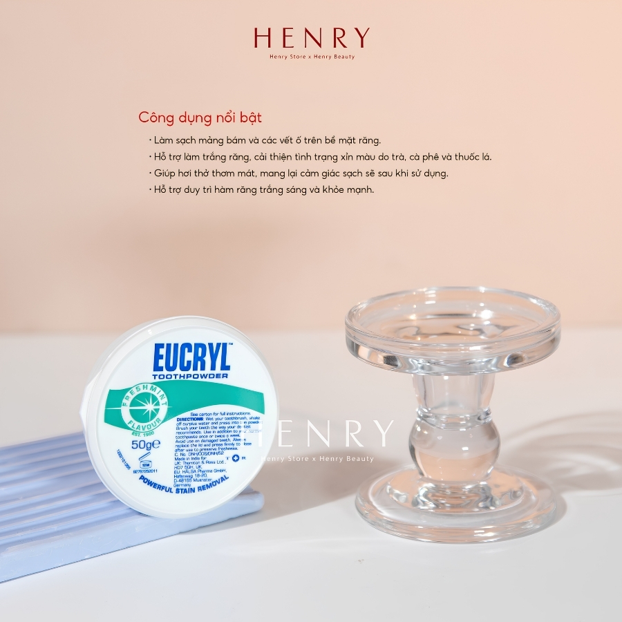 Bột đánh trắng răng Eucryl Toothpowder 50g