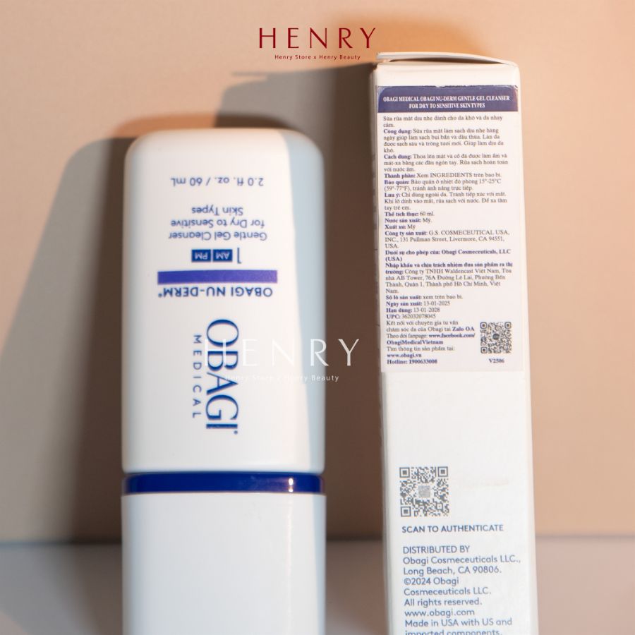 Sữa Rửa Mặt Dịu Nhẹ Obagi Nu-Derm Gentle Cleanser 60ml