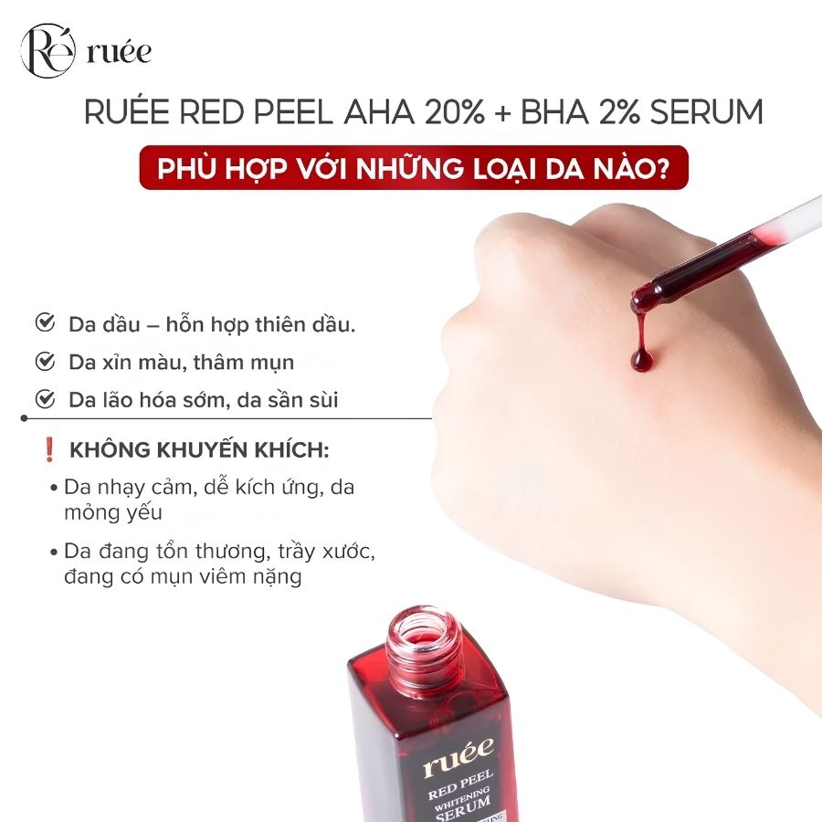 [Hàng Công Ty] Serum Peel Da Sinh Học Ruee Red Peel Whitening Serum 30ml – Hỗ Trợ Làm Sạch Sâu, Da Mịn Màng Và Tươi Sáng Hơn