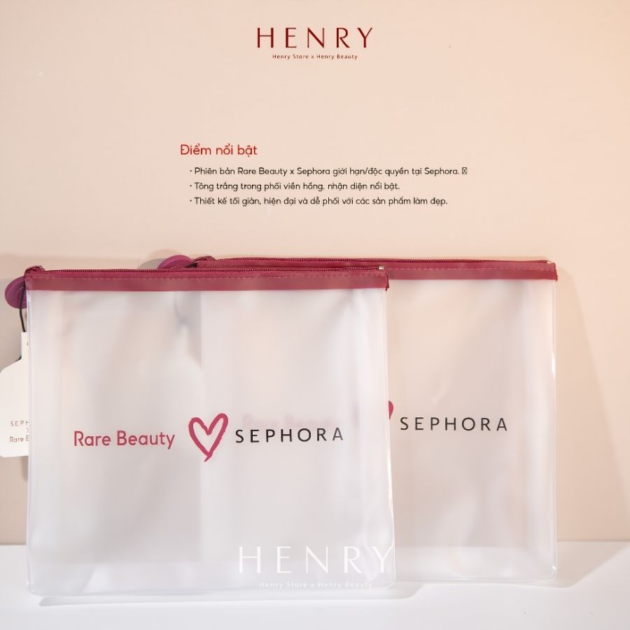 Túi Đựng Mỹ Phẩm Rare Beauty x Sephora – Thiết Kế Nhỏ Gọn, Tiện Dụng