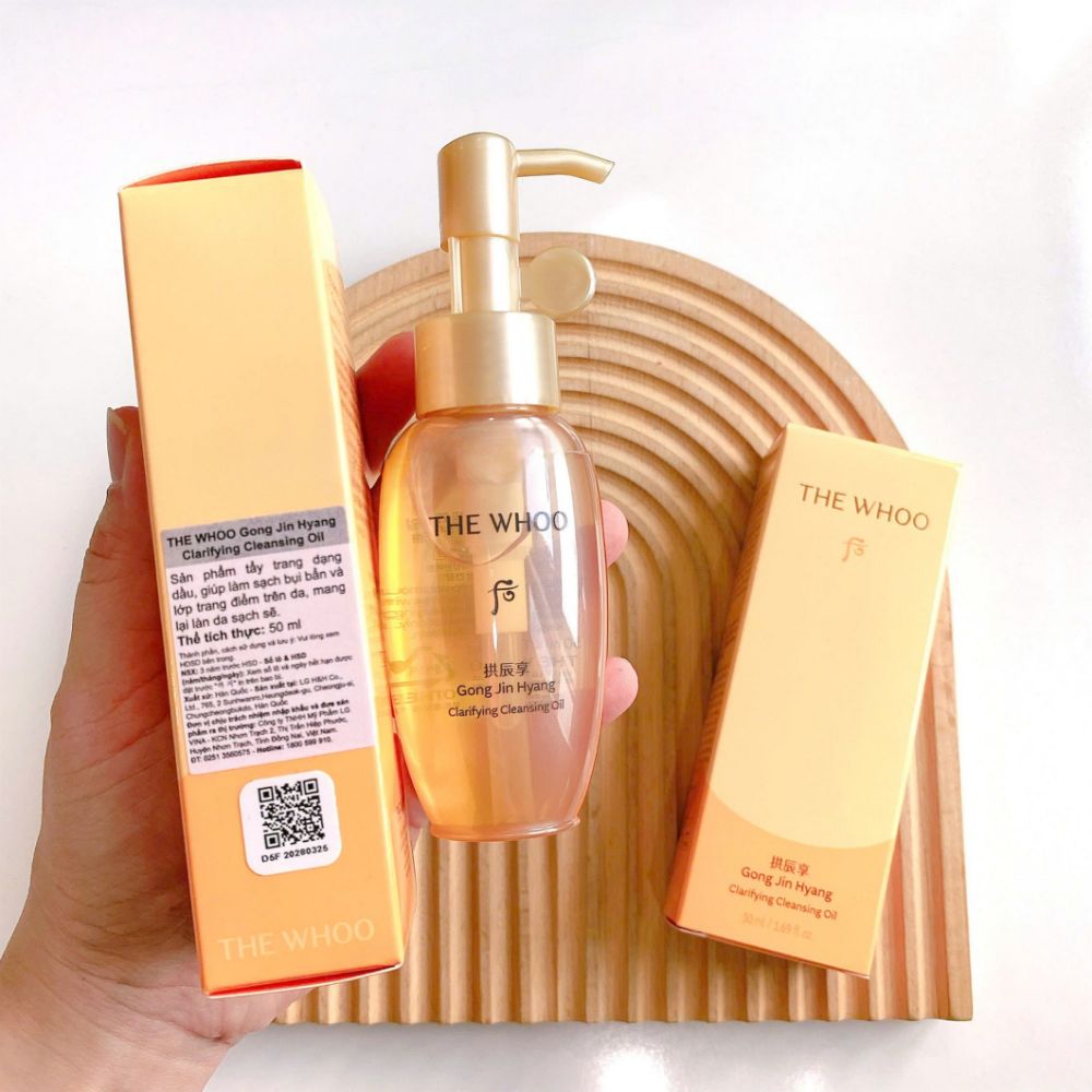 Dầu Tẩy Trang Đông Y Làm Sạch Sâu Giữ Ẩm Lâu Whoo Vàng Gongjinhyang Cleansing Oil 50ml