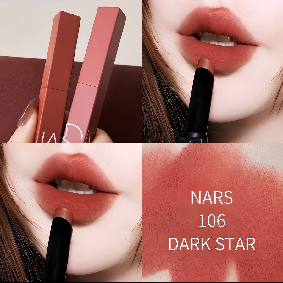 Son NARS Powermatte Lipstick #106 Dark Star – Nâu Caramel Pha Cam Hồng Cá Tính, Cuốn Hút