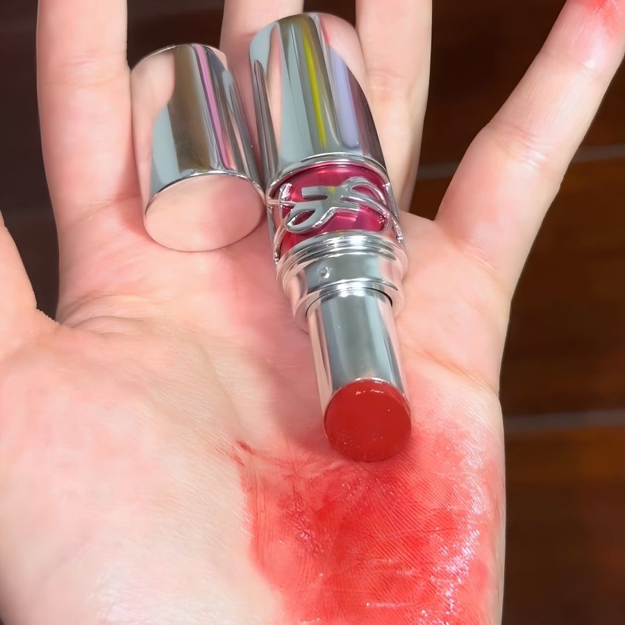 [Fullsize] Son Dưỡng YSL Rouge Volupte Candy Glaze 11 Red  Thrill – Đỏ Cam Tươi Tắn, Cho Đôi Môi Căng Mọng