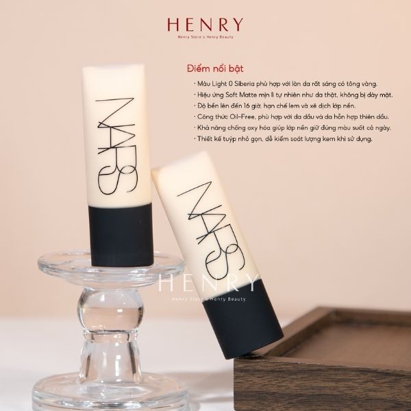 Kem Nền Nars Soft Matte Complete Foundation Tone #Light 0 Siberia