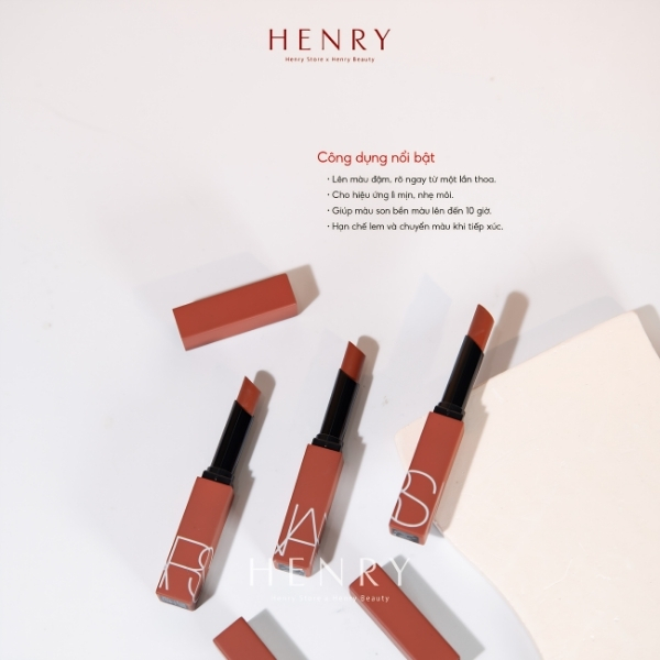 Son NARS Powermatte Lipstick #106 Dark Star – Nâu Caramel Pha Cam Hồng Cá Tính, Cuốn Hút