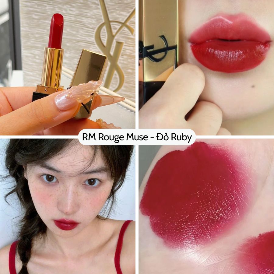 Son Thỏi Chính Hãng YSL Rouge Pur Couture Caring Satin Rouge Muse (Đỏ Thuần)