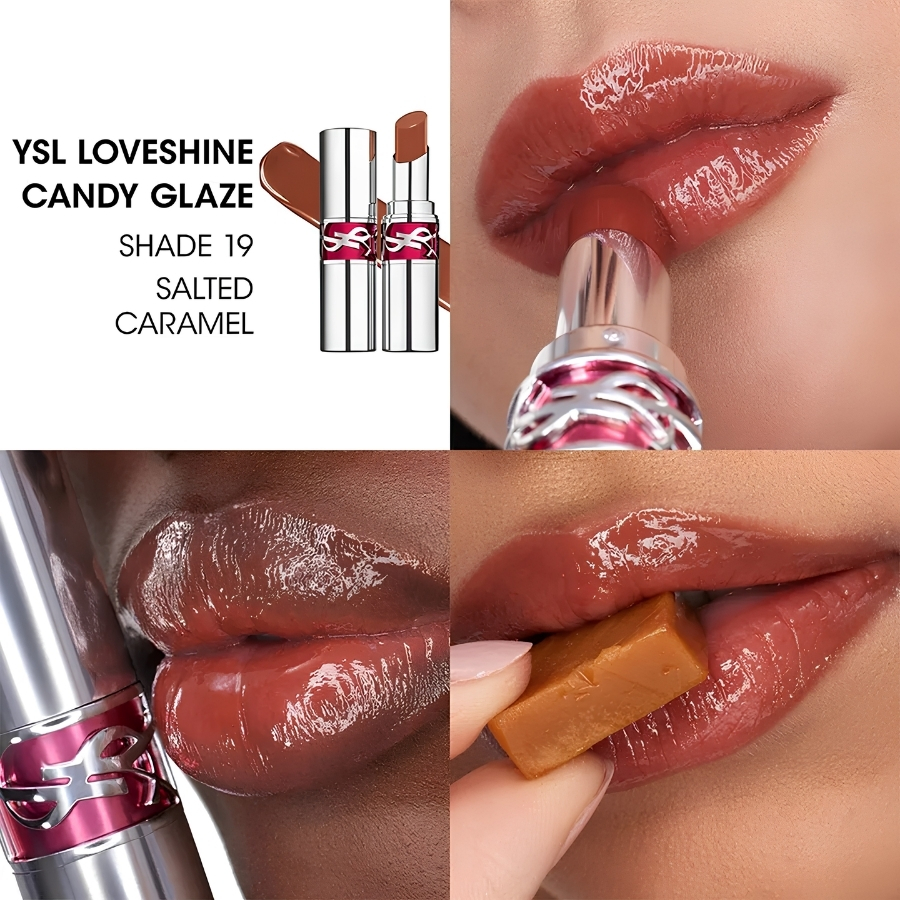 [Mini] Son Dưỡng YSL Loveshine Candy Glaze #19 Salted Caramel – Nâu Caramel Bóng Mọng