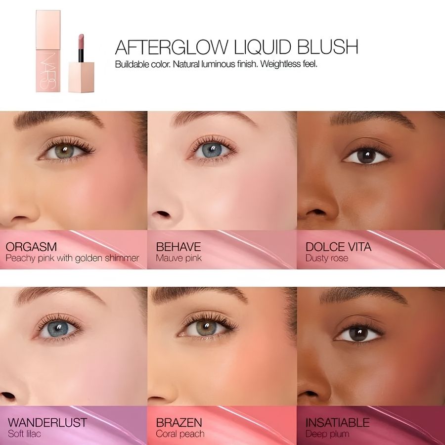 Má Hồng Kem NARS Afterglow Liquid Blush #Wanderlust 7ml – Sắc Hồng Tím Dịu Ngọt Cho Lớp Makeup Trong Trẻo