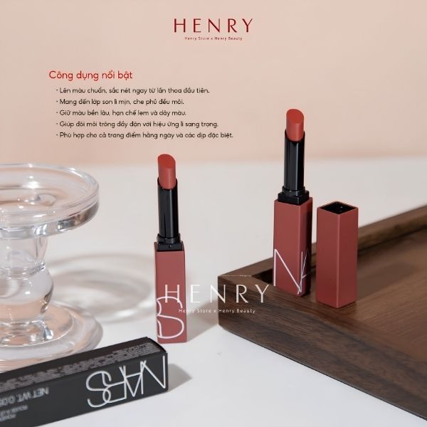 Son Lì NARS Powermatte Lipstick 107 Tainted Love – Màu Hồng Đất Thời Thượng, Mềm Mịn & Lâu Trôi