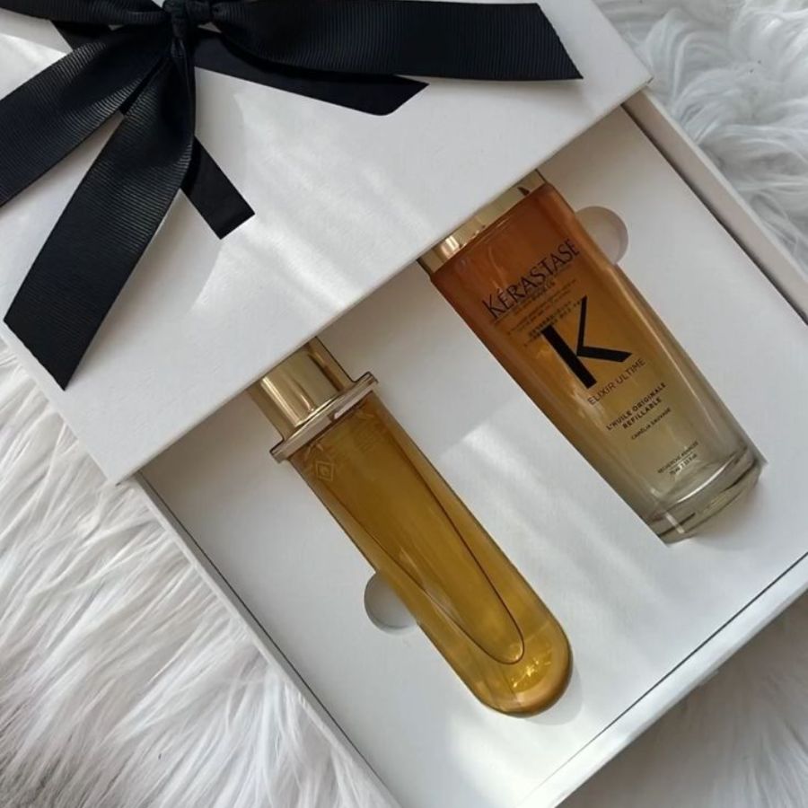 Set Dầu Dưỡng Tóc Kérastase Elixir Ultime L’Huile Originale (Chai 75ml + Lõi Refill 75ml)