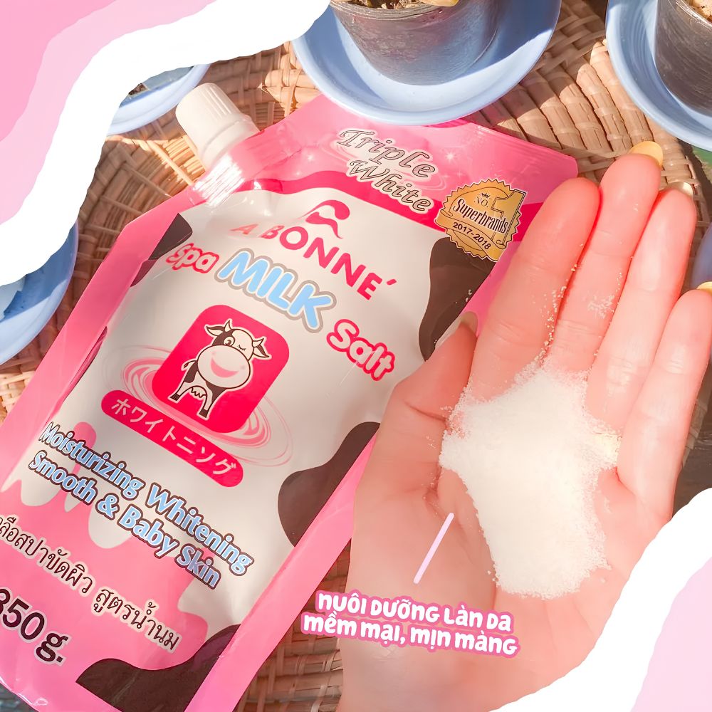 [Hàng Công Ty] Muối Tắm Sữa Bò A Bonne Spa Milk Salt 350g Dưỡng Trắng & Mịn Da