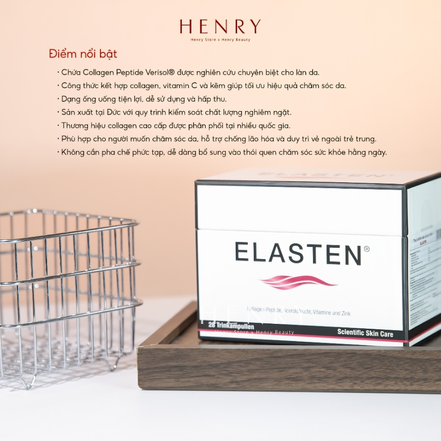 [Hàng Công Ty] Nước Uống Collagen Elasten Hộp 30 Ống x 25ml