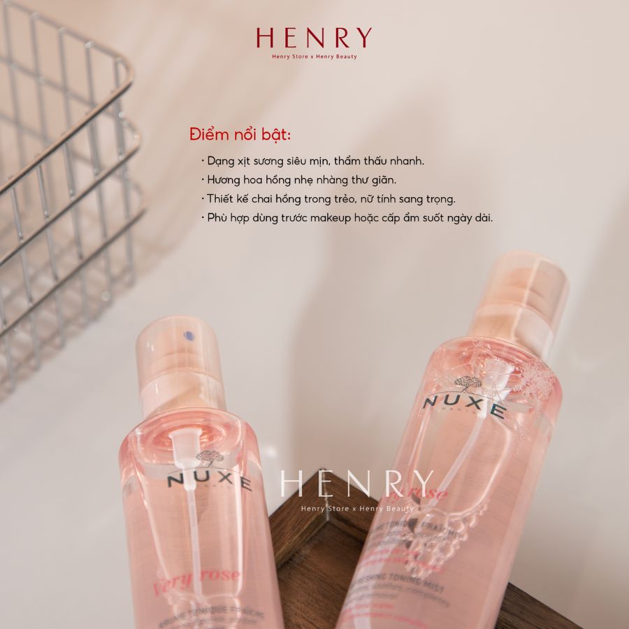 [Nobox] Xịt Khoáng Nuxe Very Rose Refreshing Toning Mist 200ml