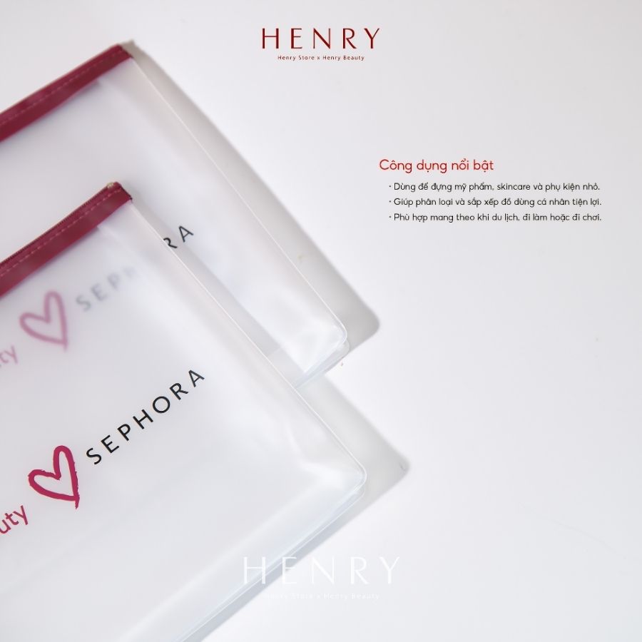 Túi Đựng Mỹ Phẩm Rare Beauty x Sephora – Thiết Kế Nhỏ Gọn, Tiện Dụng