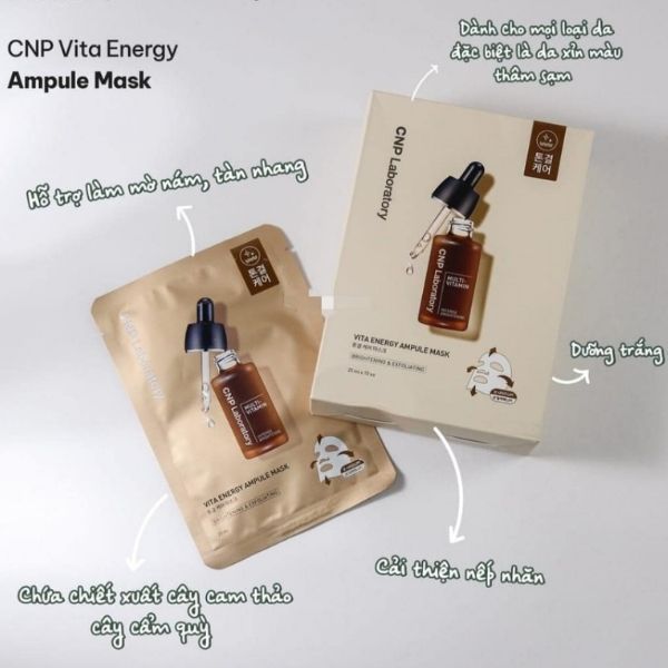 Mặt Nạ Keo Ong CNP Multi Vitamin Ampule Mask 25ml – Dưỡng Sáng, Cấp Ẩm & Hỗ Trợ Làm Đều Màu Da