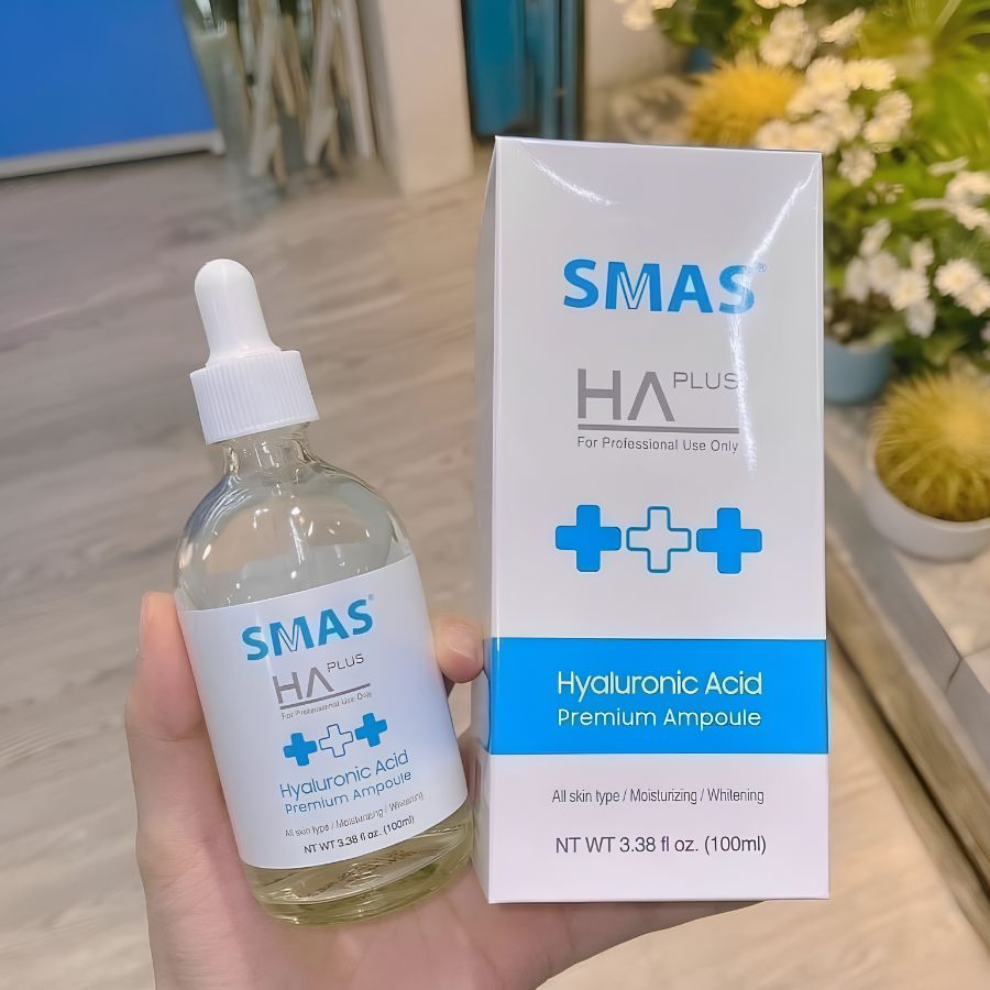 [Hàng Công Ty] Tinh Chất Cấp Nước Phục Hồi SMAS HA Plus Hyaluronic Acid Premium Ampoule 100ml Cấp Ẩm, Nuôi Da Căng Bóng & Phục Hồi Da