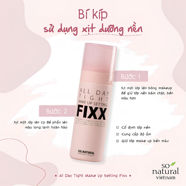 [Mini] Xịt Khóa Nền So Natural All Day Tight Fixx 35ml – Giữ Lớp Makeup Lâu Trôi Suốt 16 Tiếng