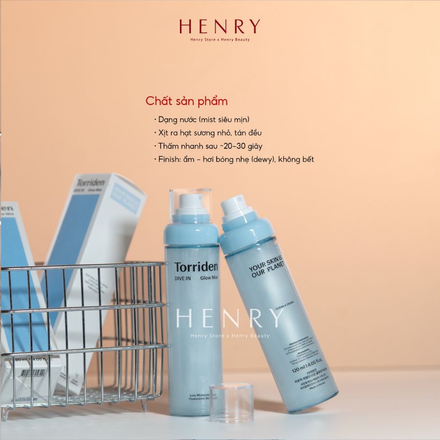 Xịt Khoáng Cấp Ẩm Phục Hồi Torriden Dive-In Low Molecular Hyaluronic Acid Glow Mist 120ml