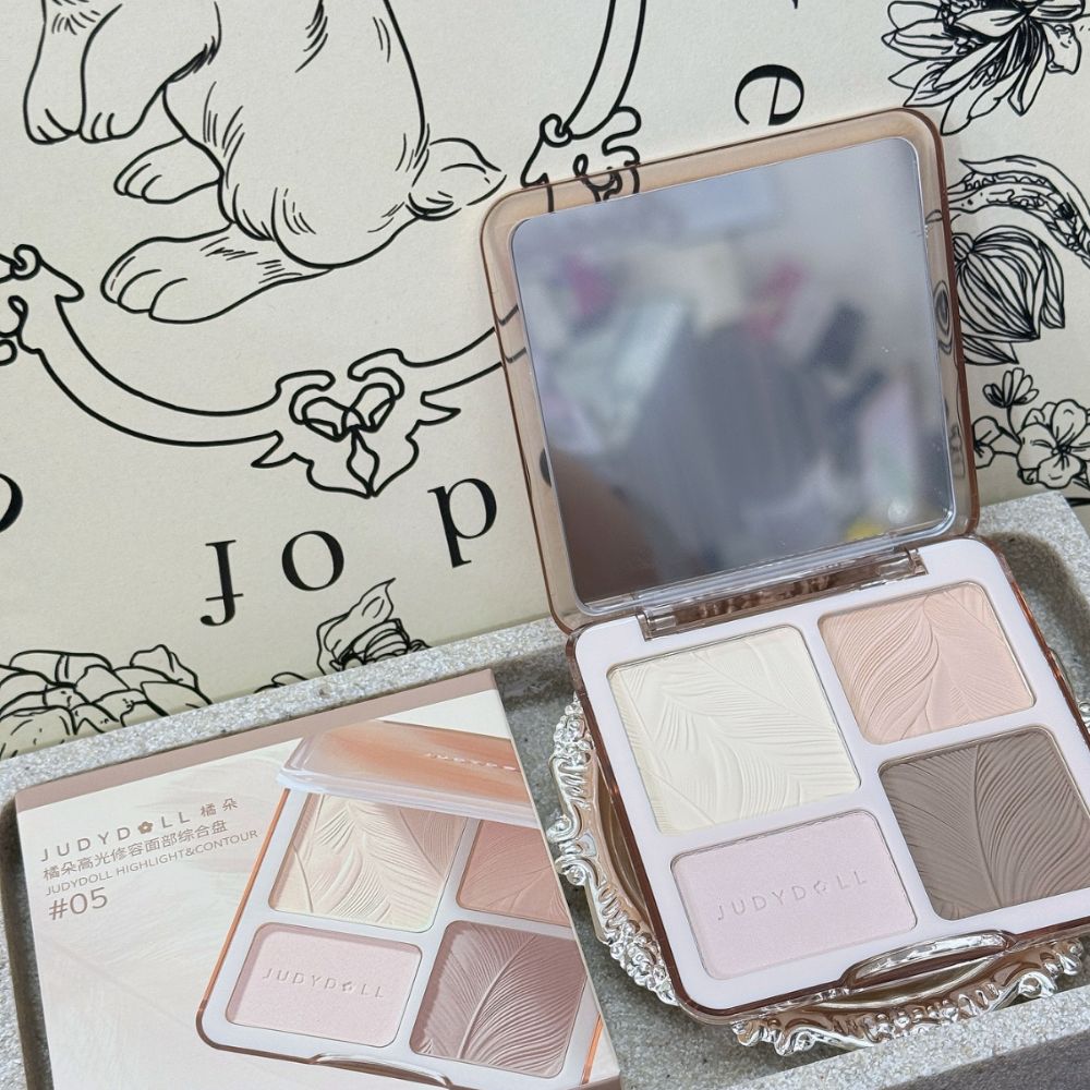Phấn Tạo Khối 4 Ô Judydoll Highlight & Contour #05 Feather Glow