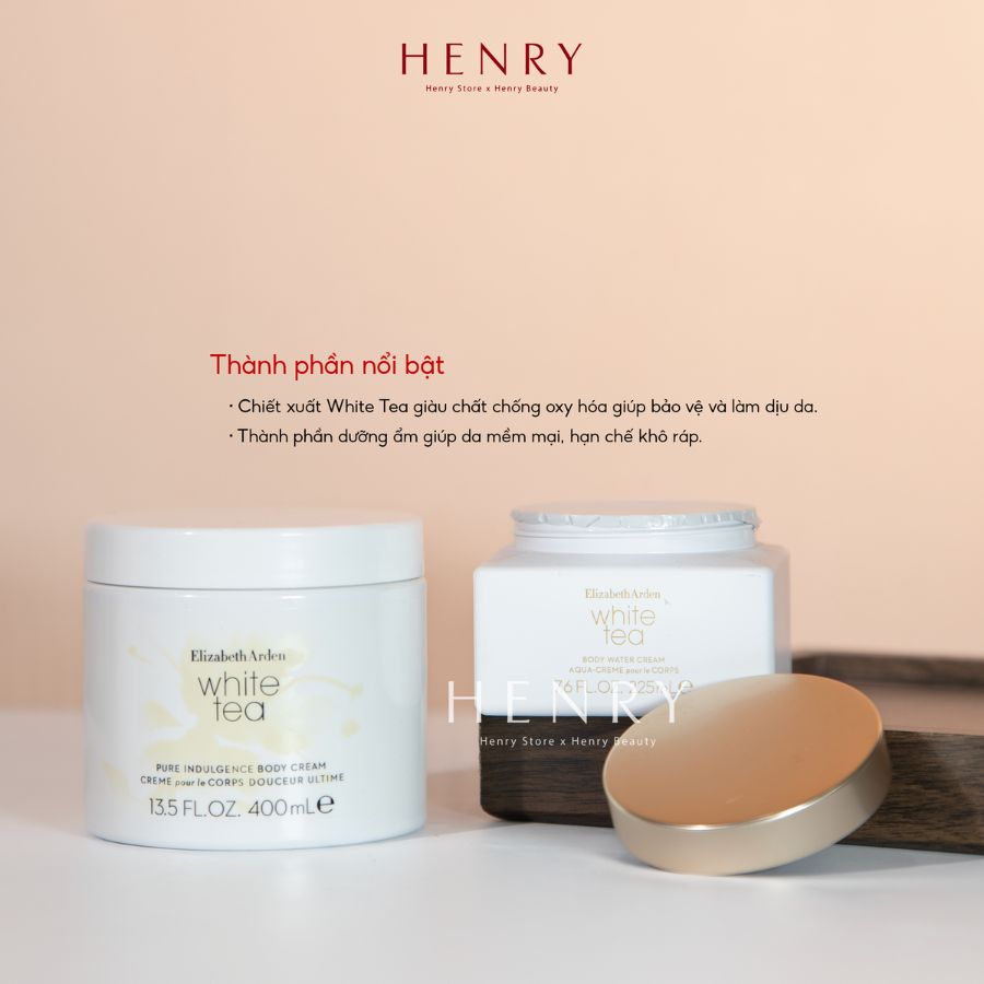 Kem Dưỡng Thể Elizabeth Arden White Tea Body Water Cream 225ml Hương Trà Trắng Thư Giãn & Cấp Ẩm Thấu Sâu