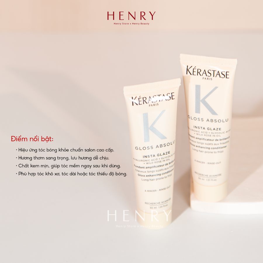 Set Gội Xả Kérastase Gloss Absolu 30ml x 2 Phục Hồi & Giữ Màu Tóc Nhuộm