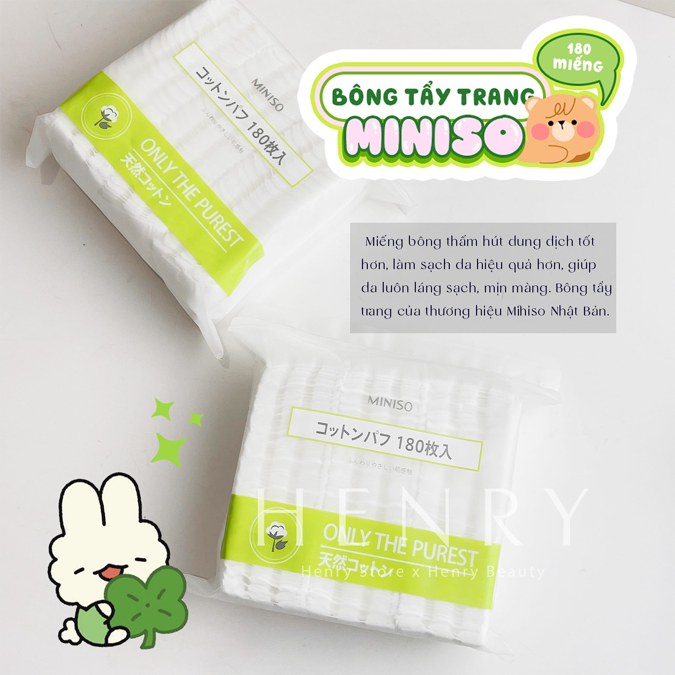 Bông Tẩy Trang Miniso 180 Miếng