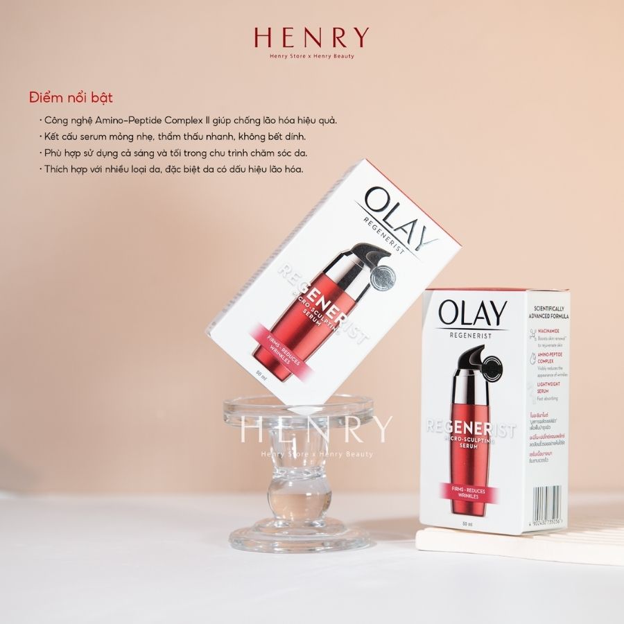 Serum Olay Regenerist Micro-Sculpting Super Serum 50ml – Dưỡng Ẩm, Hỗ Trợ Săn Chắc & Cải Thiện Dấu Hiệu Lão Hóa