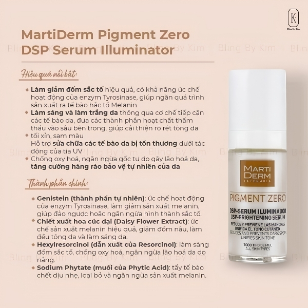 MartiDerm Pigment Zero DSP Serum Illuminator 30ml – Serum Làm Sáng Da, Hỗ Trợ Mờ Đốm Nâu Và Đều Màu Da
