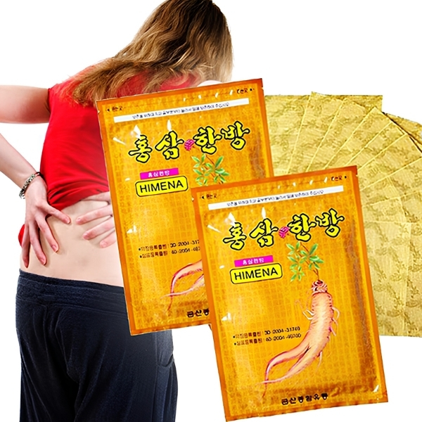 Miếng Cao Dán Hồng Sâm HIMENA Hàn Quốc Vàng & Đỏ Hộp 20 Miếng – Hỗ Trợ Làm Dịu Nhức Mỏi, Tạo Cảm Giác Ấm Áp