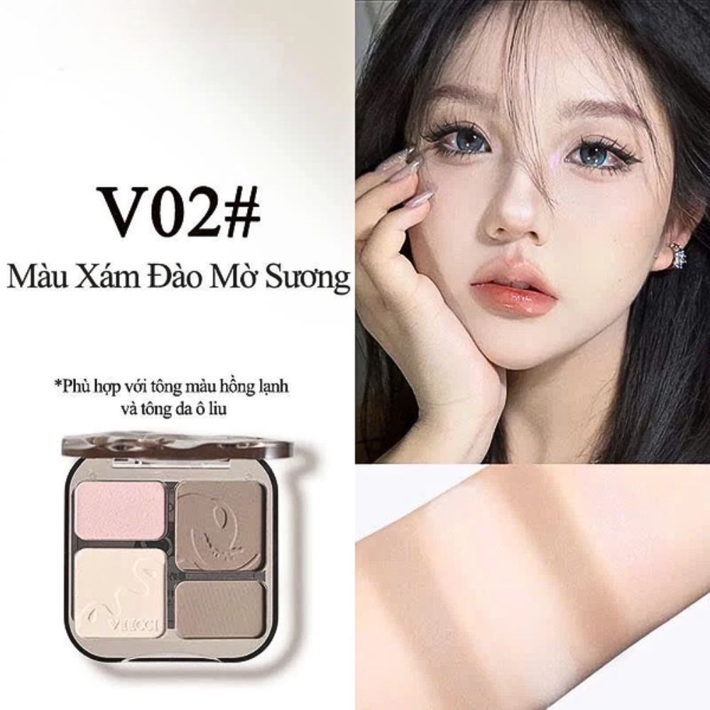 Phấn Tạo Khối & Bắt Sáng Veecci Tự Nhiên, Lâu Trôi 8g tone V02