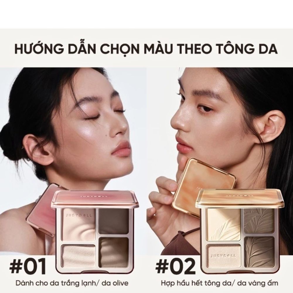 Phấn Tạo Khối 4 Ô Judydoll Highlight & Contour