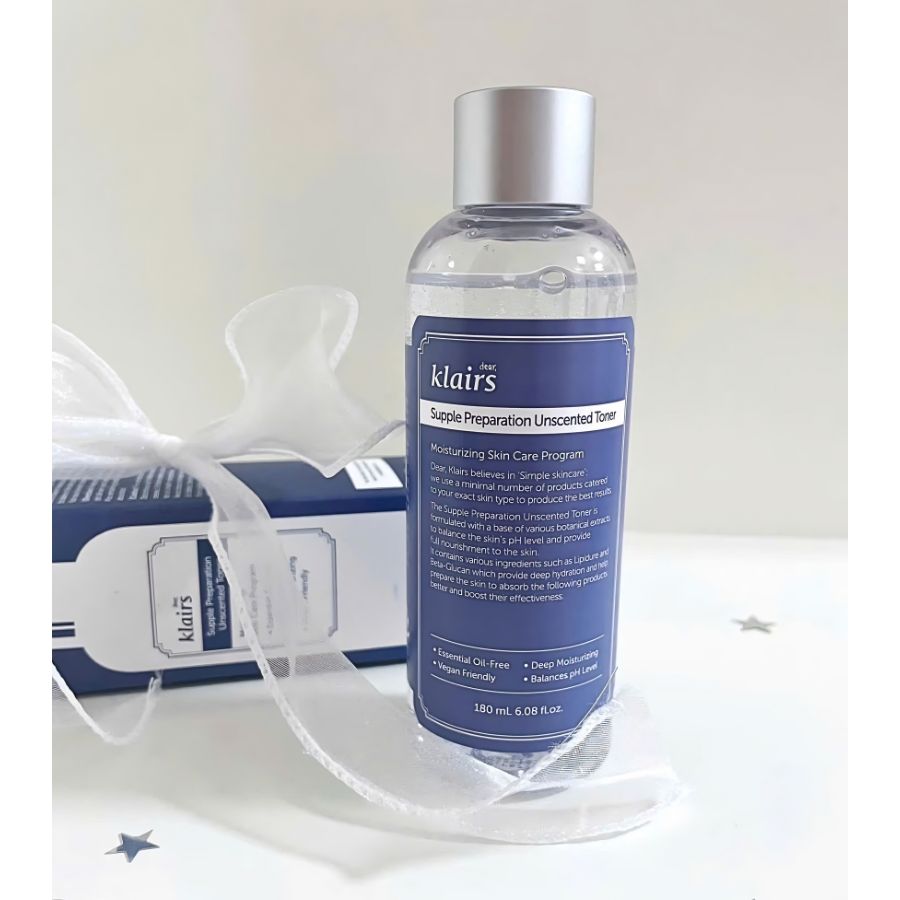 Nước Hoa Hồng Không Mùi Klairs Supple Preparation Unscented Toner 180ml Cấp Ẩm Sâu & Làm Dịu Làn Da Nhạy Cảm