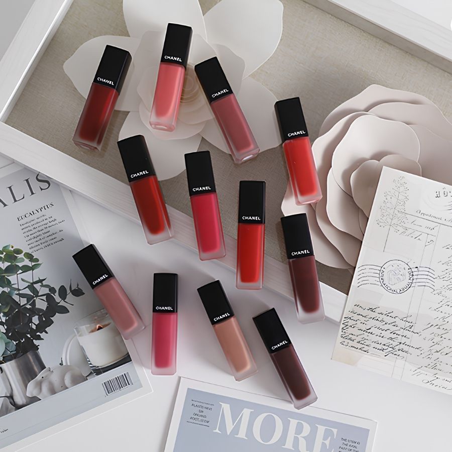 Son Kem Chanel Rouge Allure Liquid Velvet 224 Passionnante 6ml - Màu Đỏ Cam Quyến Rũ, Sang Trọng
