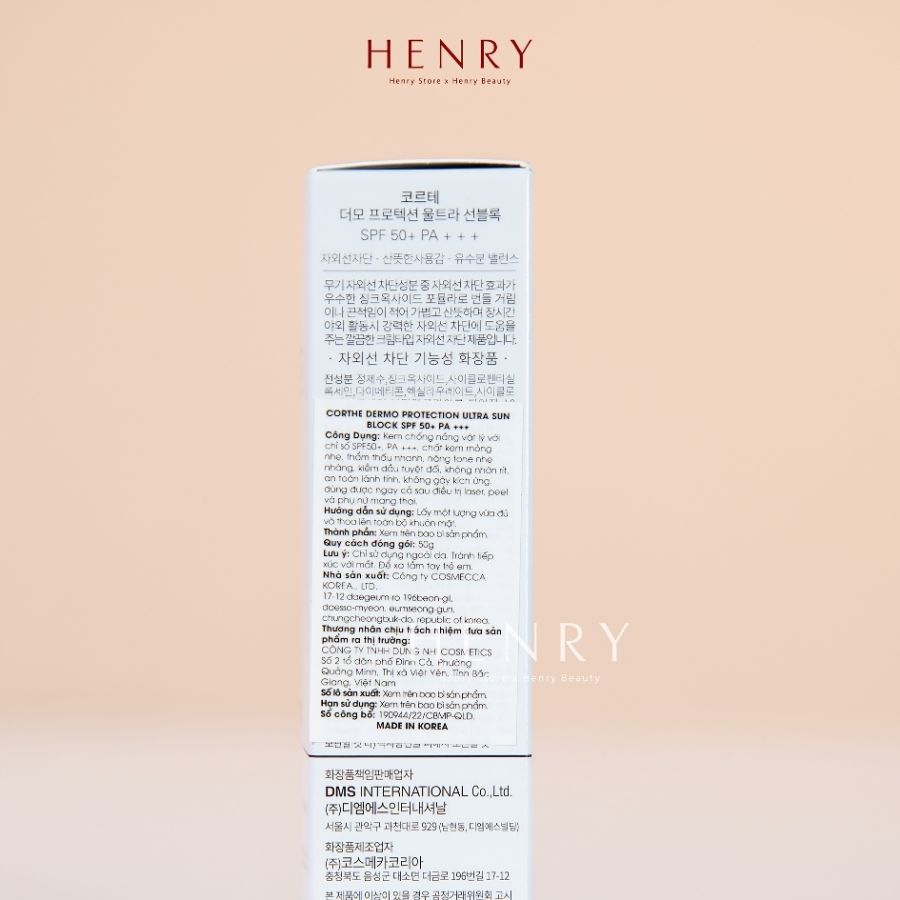 Kem Chống Nắng Corthe Dermo Protection Ultra Sun Block SPF50+ PA+++ 50g – Bảo Vệ Da Toàn Diện, Dịu Nhẹ Cho Mọi Loại Da
