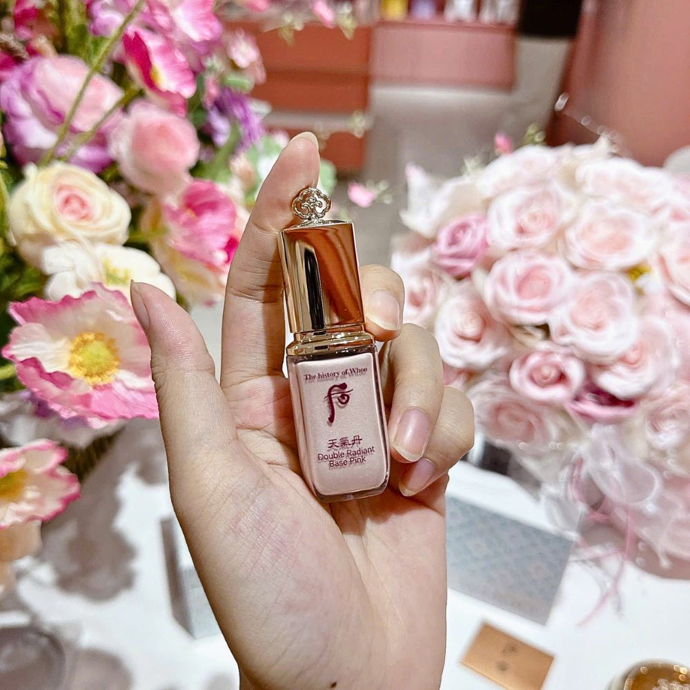 [Mini 8ml] Kem Lót Tái Sinh Phục Hồi Da Whoo Cheongidan Double Radiant Base Pink, Cho Lớp Nền Hồng Hào, Căng Bóng