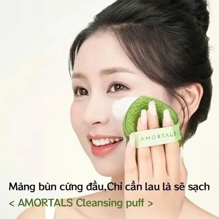[Hàng Công Ty] Mút Rửa Mặt Amortals Cao Cấp Loại 1 Mút Làm Sạch Sâu & Massage Da Mặt