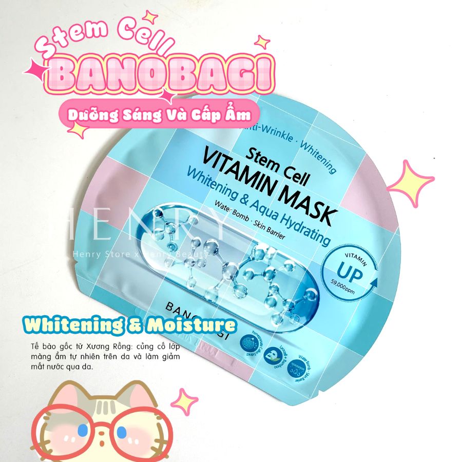 Mặt Nạ Banobagi Stem Cell Vitamin Mask 30ml Công Nghệ Tế Bào Gốc Thực Vật & Vitamin 50.000ppm