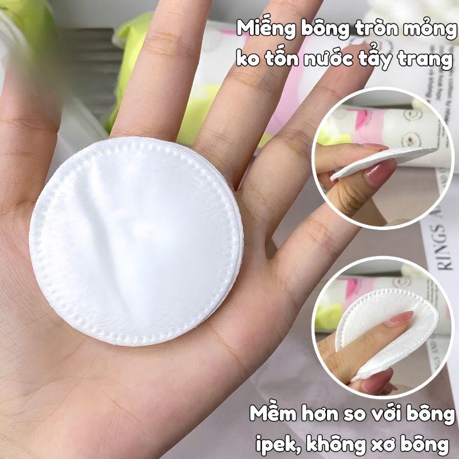 Bông Tẩy Trang Befou Cotton Pads Đa Dạng Kích Thước, Sợi Bông Tự Nhiên Siêu Mềm Mại
