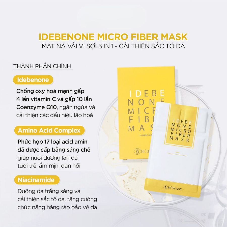 [Hàng Công Ty] Mặt Nạ Sợi Mảnh Be'Balance Micro Fiber Mask Phục Hồi & Trắng Sáng