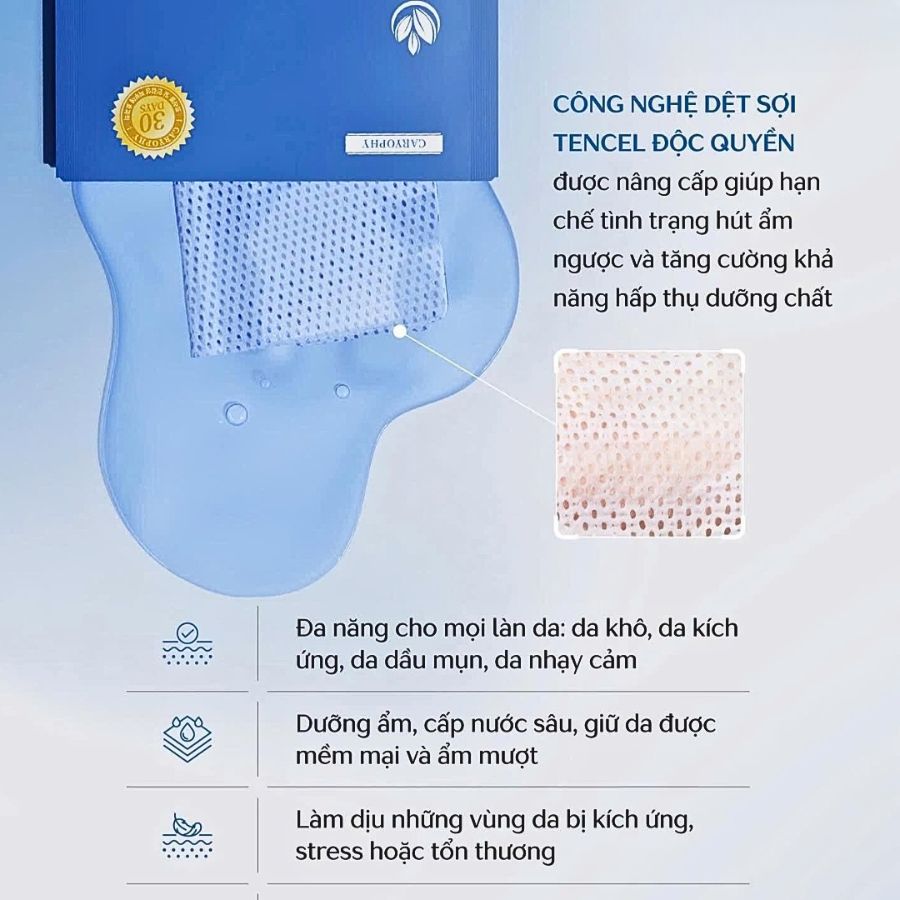 [Hàng Công Ty] Mặt Nạ Miếng Dành Cho Da Dầu Mụn Caryophy Portulaca Mask Sheet