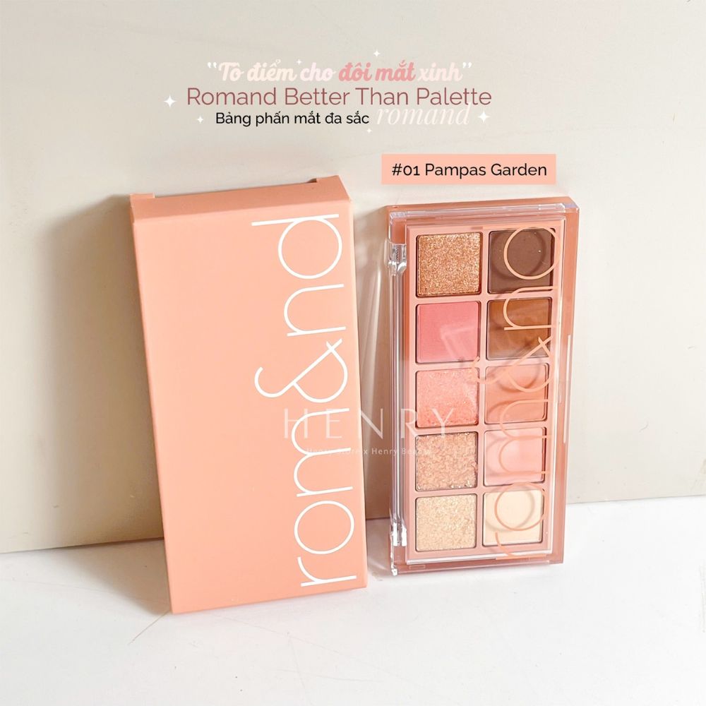 [Màu 00 - 13] Bảng Phấn Mắt 10 Ô Siêu Lấp Lánh Romand Better Than Eye Palette
